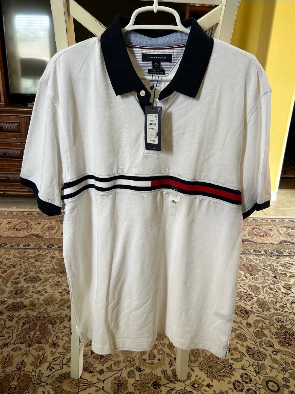Tommy Hilfiger NWT red white blue golf shirt XL